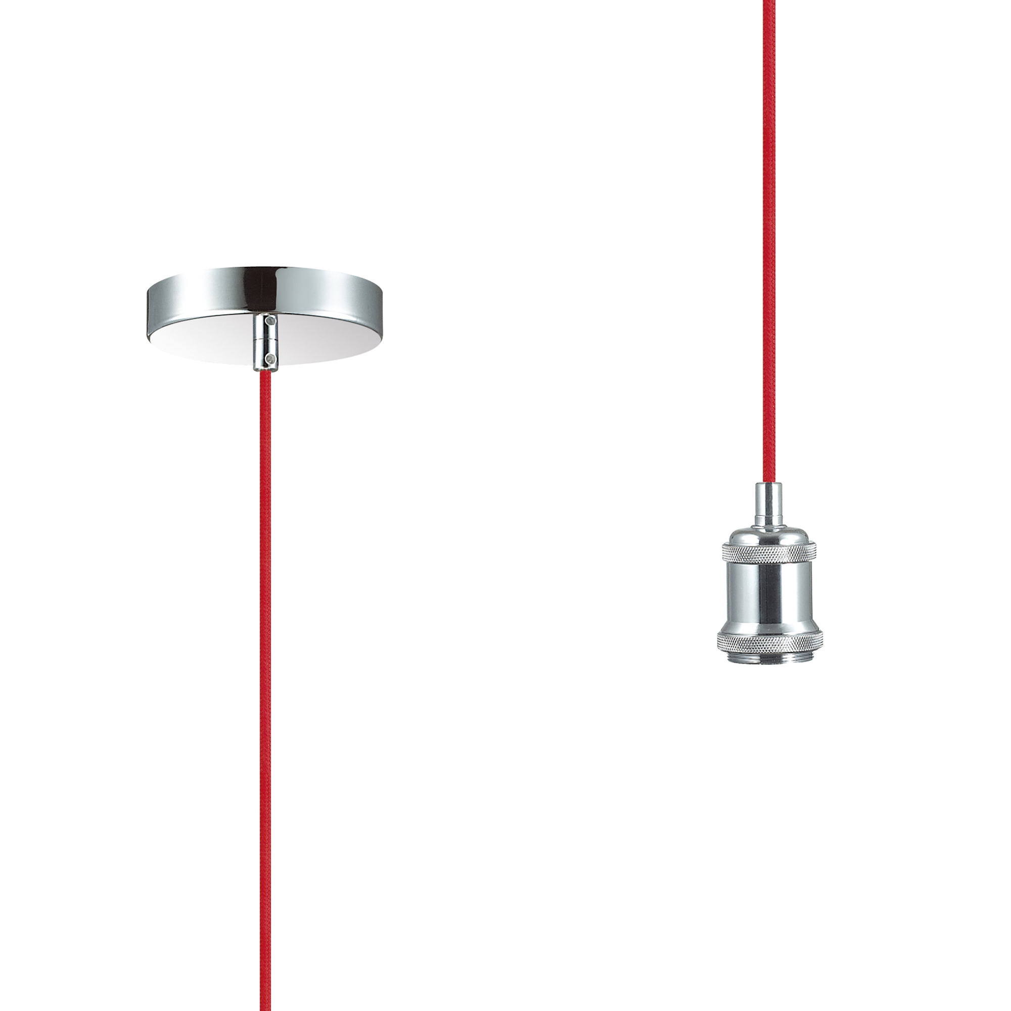 D0174  Dreifa Suspension Kit 1 Light Polished Chrome; Red Braided Cable